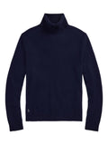 RALPH LAUREN Wool-Cotton Roll Neck Jumper Hunter Navy